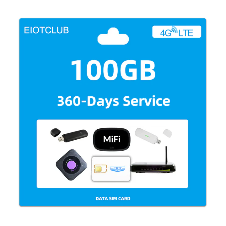 Eiotclub  Prepaid Date T-mobile Network Sim Card 4G Router Mini Hotspot（100GB, 360Days）