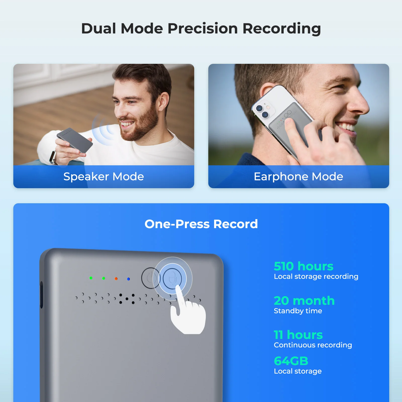 4G AI Voice Recorder with App Control, GPT-4.1 Transcription,  88 Languages - Image 6