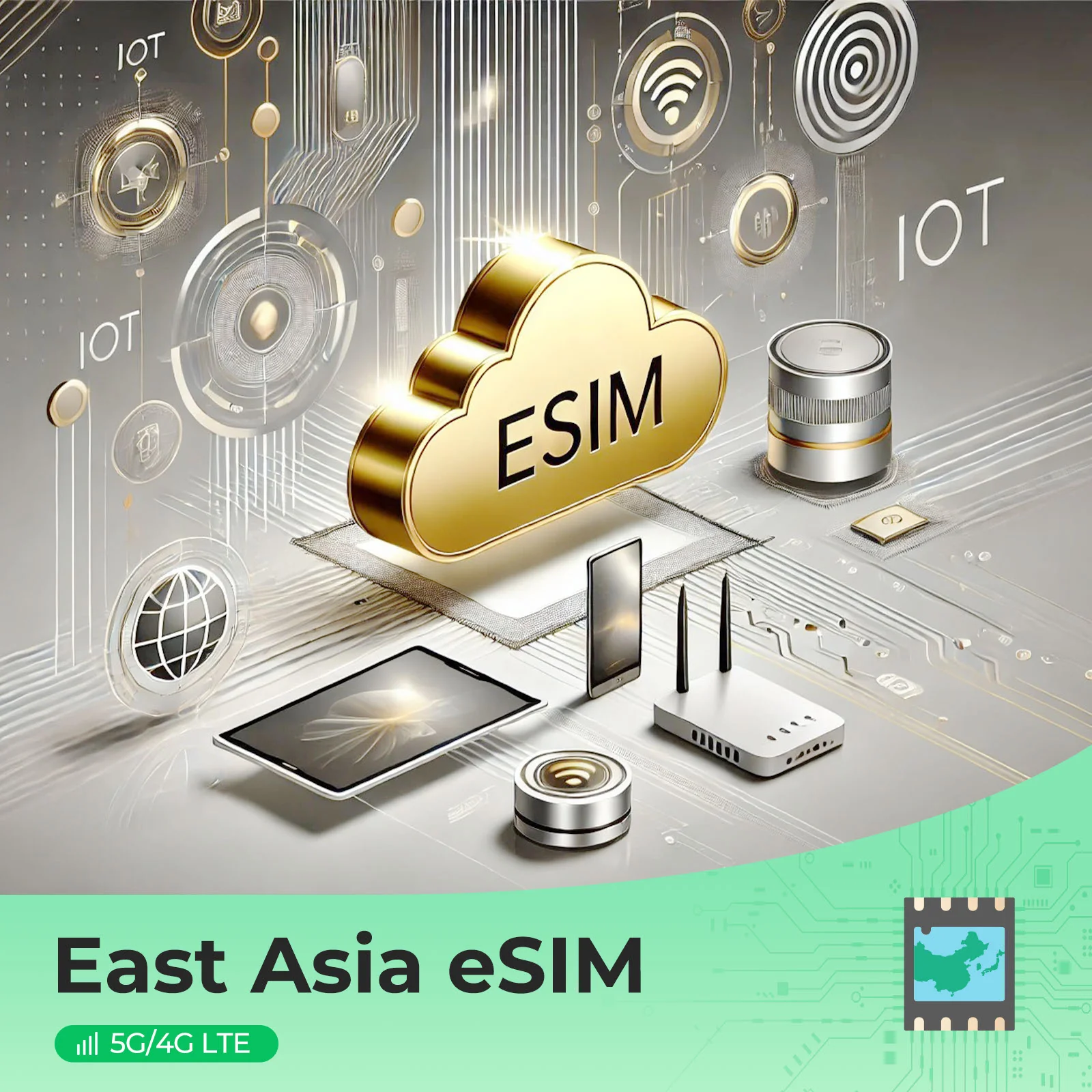 East Asia Prepaid eSIM - 5G/4G LTE, Covers China, Japan, Korea, HK, Macau, Taiwan