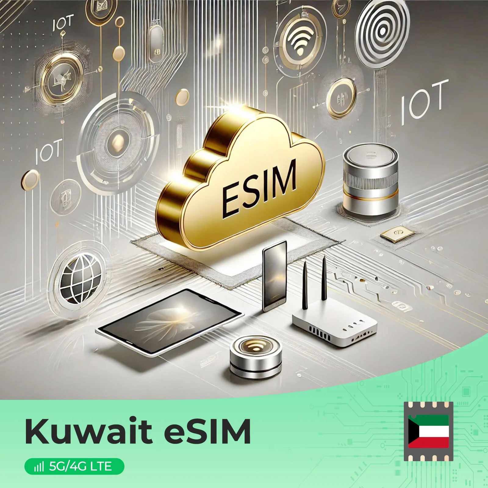 Kuwait Prepaid eSIM - 5G Speed, STC & Zain Support, Hotspot, No Roaming, Instant O