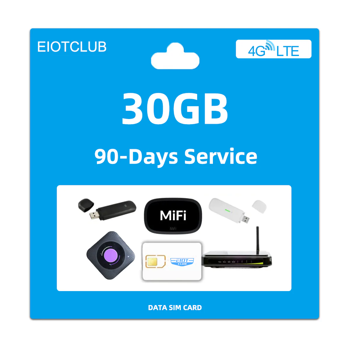 Eiotclub  Prepaid Date T-mobile Network Sim Card 4G Router Mini Hotspot（30GB, 90Days）
